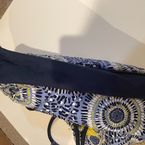 Vera Bradley tote bag multi blue with yellow and white - Picture 7 of 8